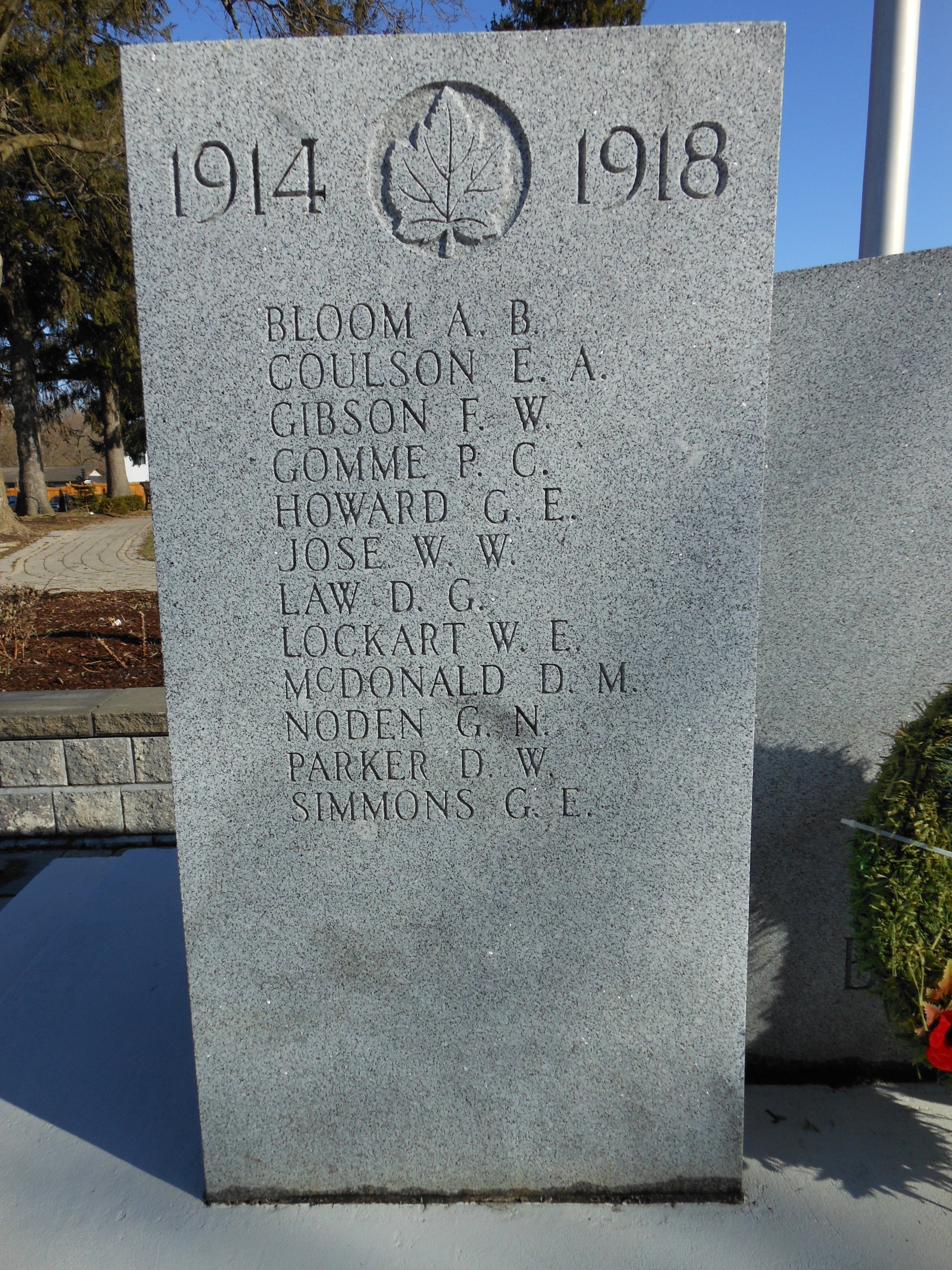 1914 - 1918 War Dead