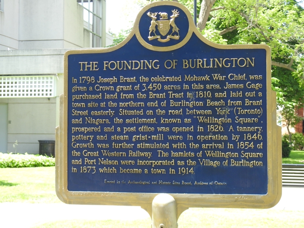 Burlington Historical Plaque