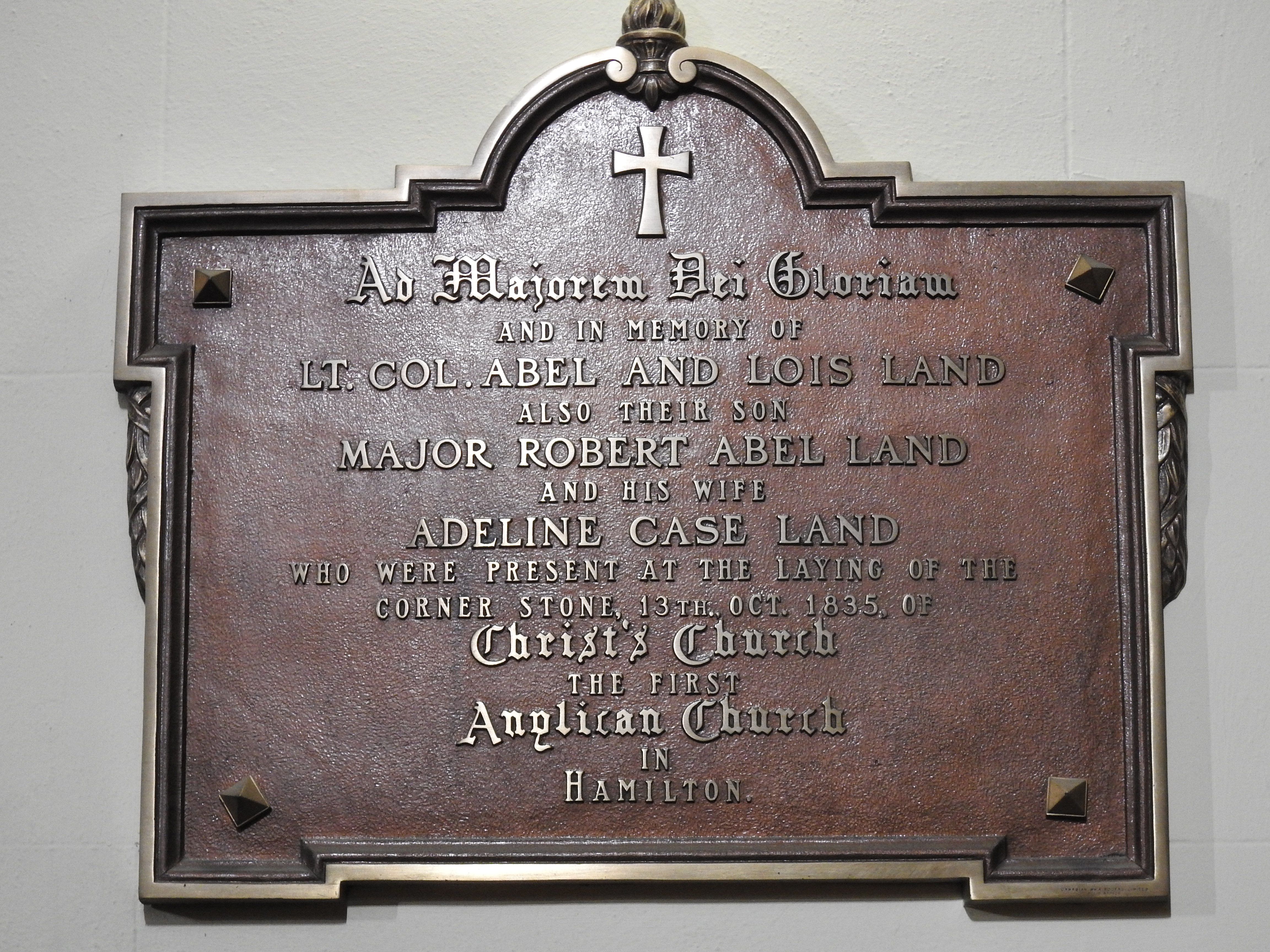 Land Family Memorial Plaque 