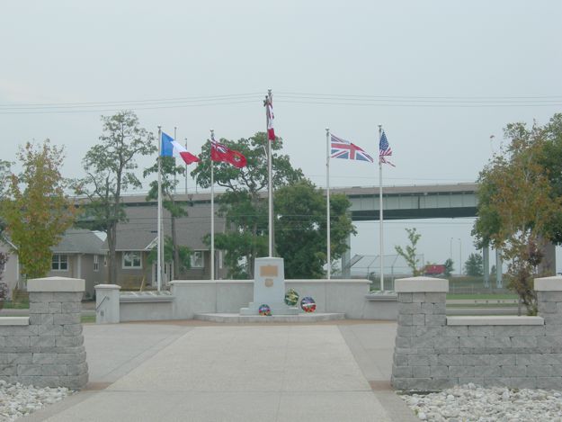 Dieppe Veterans' Memorial from lakeside trail