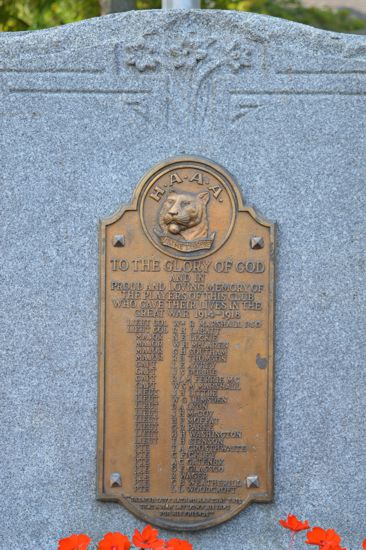 Plaque on monument