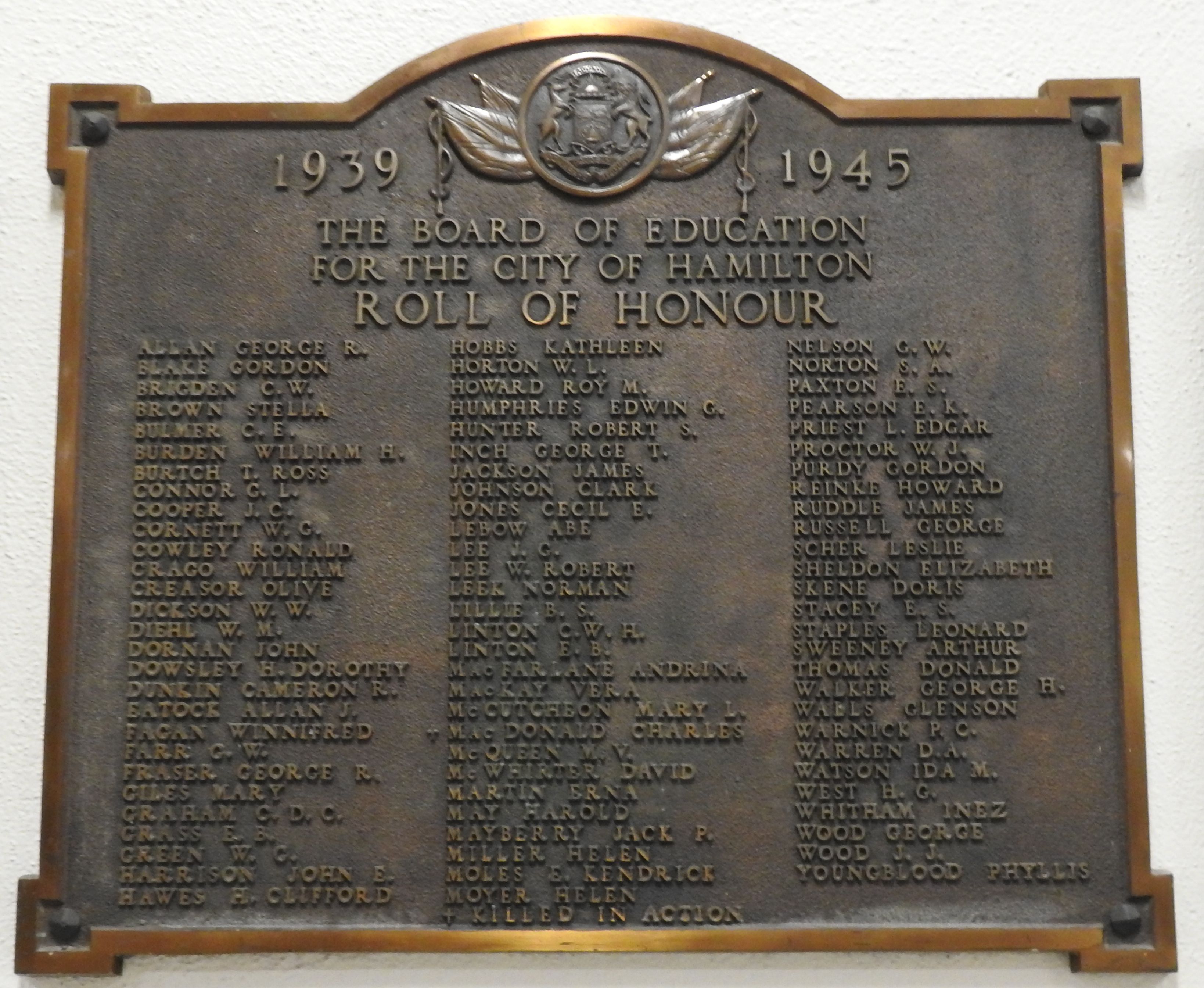 Memorial plaque