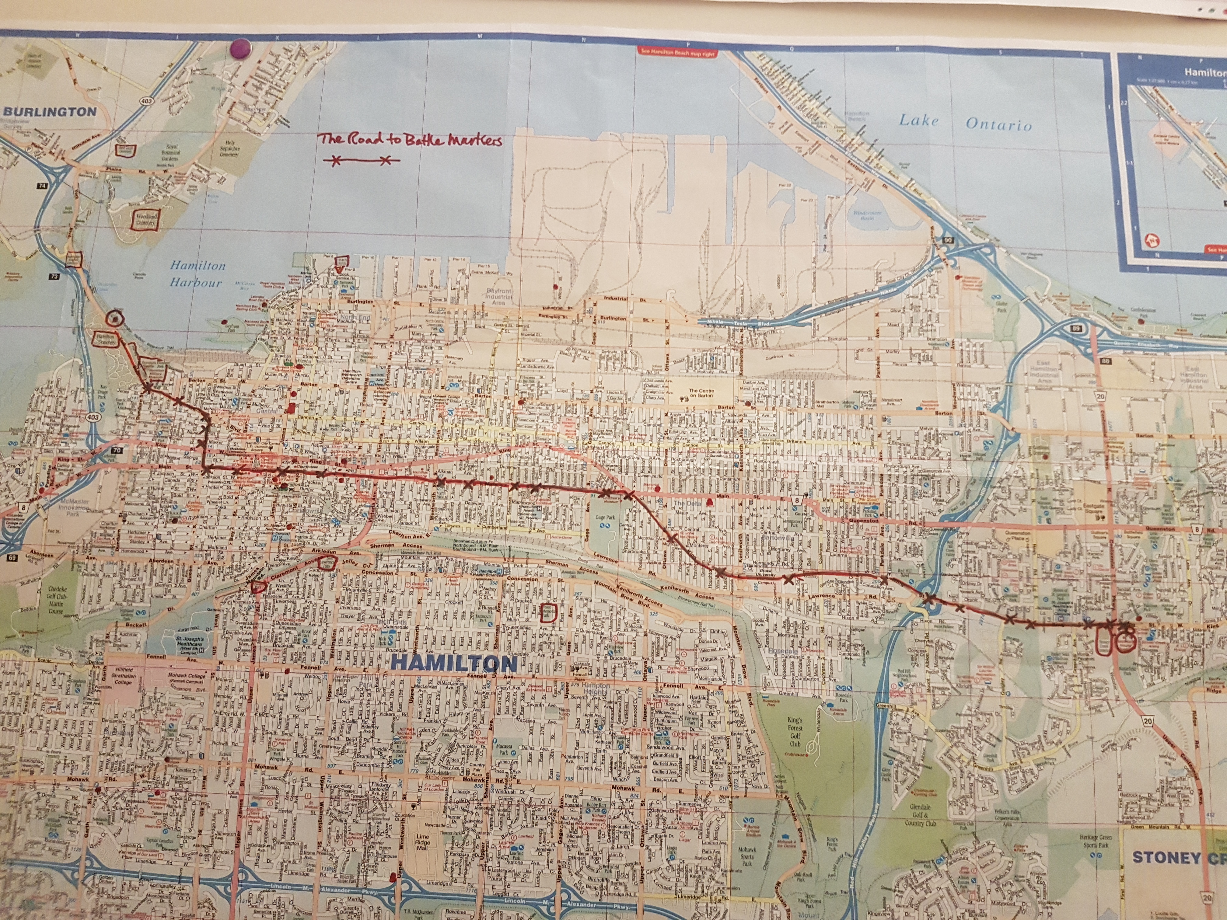 Map showing Road to Battle