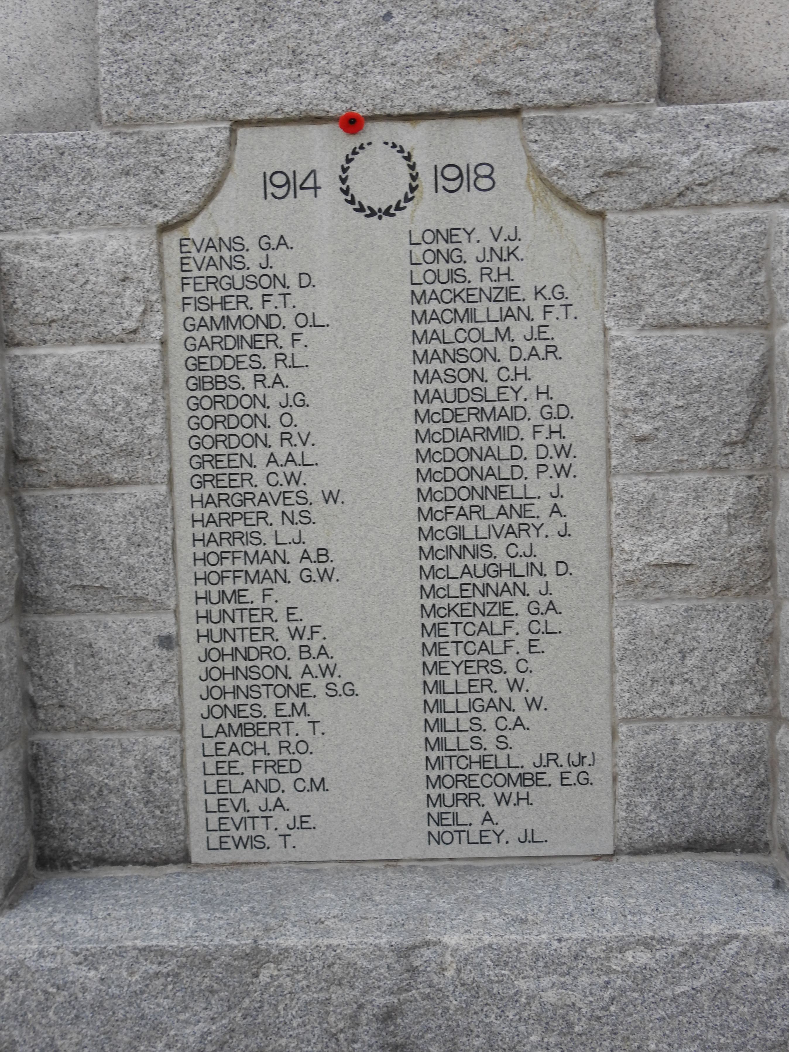 First World War dead
