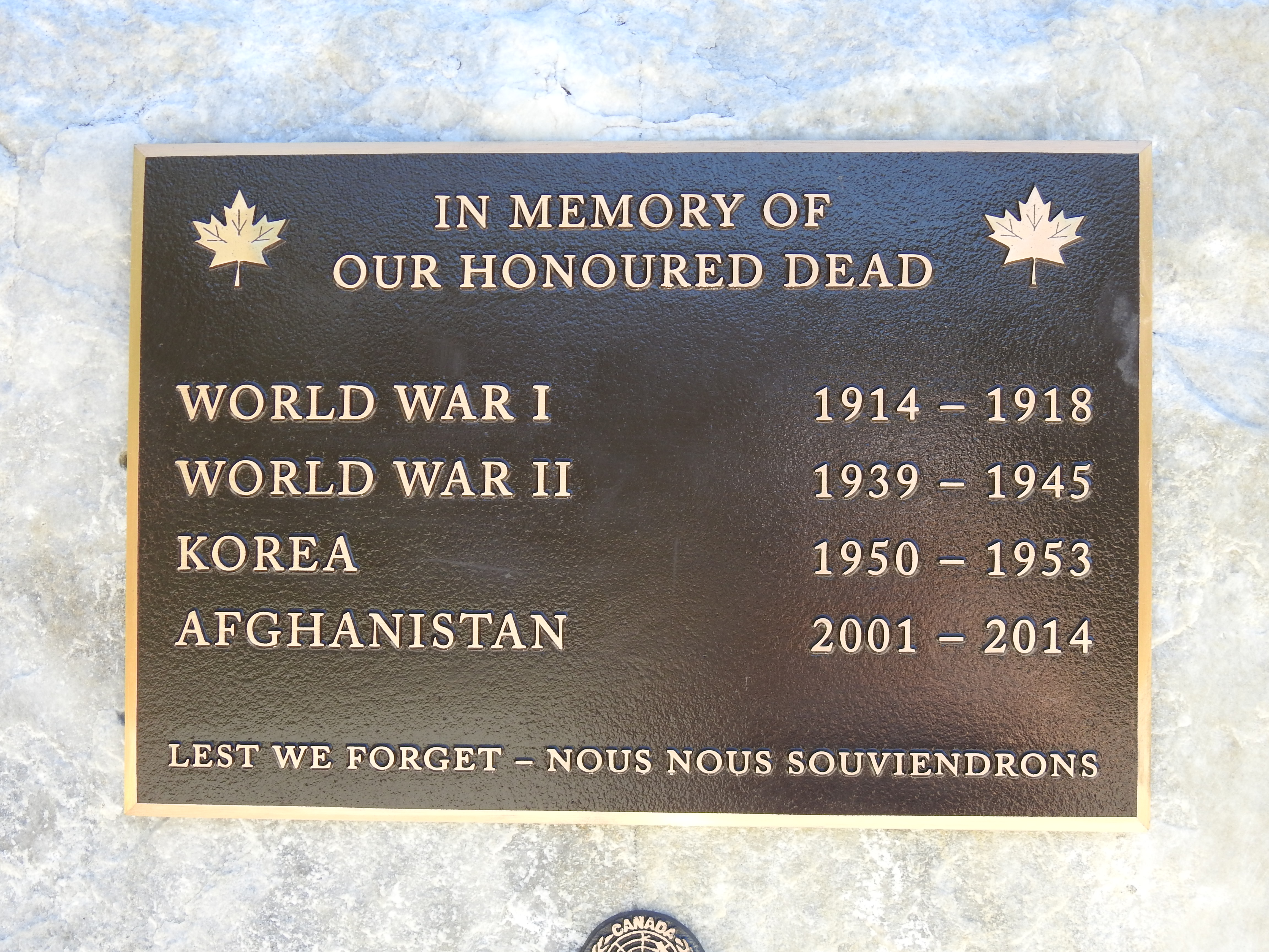 Memorial plaque