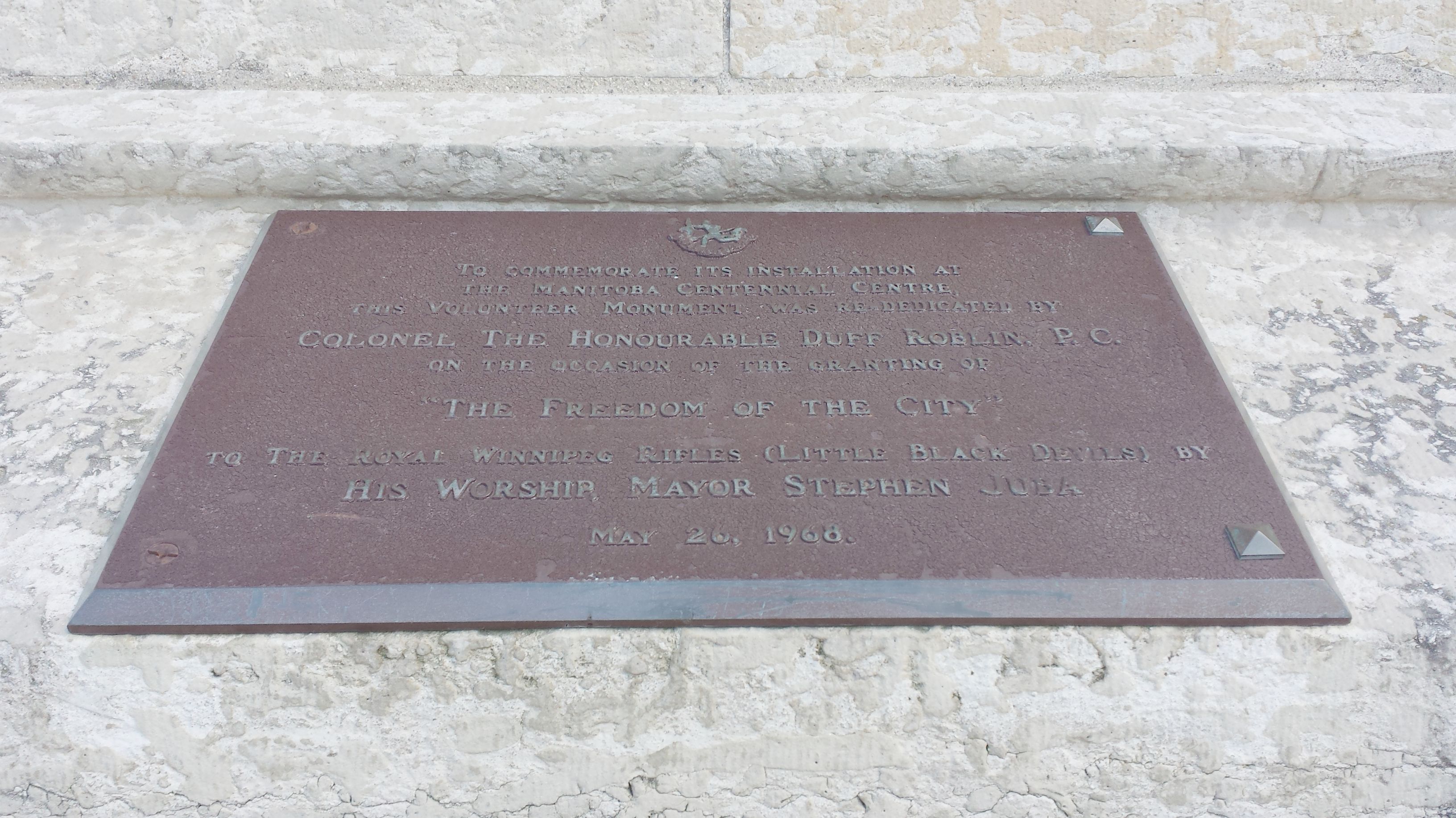 Rededication plaque 