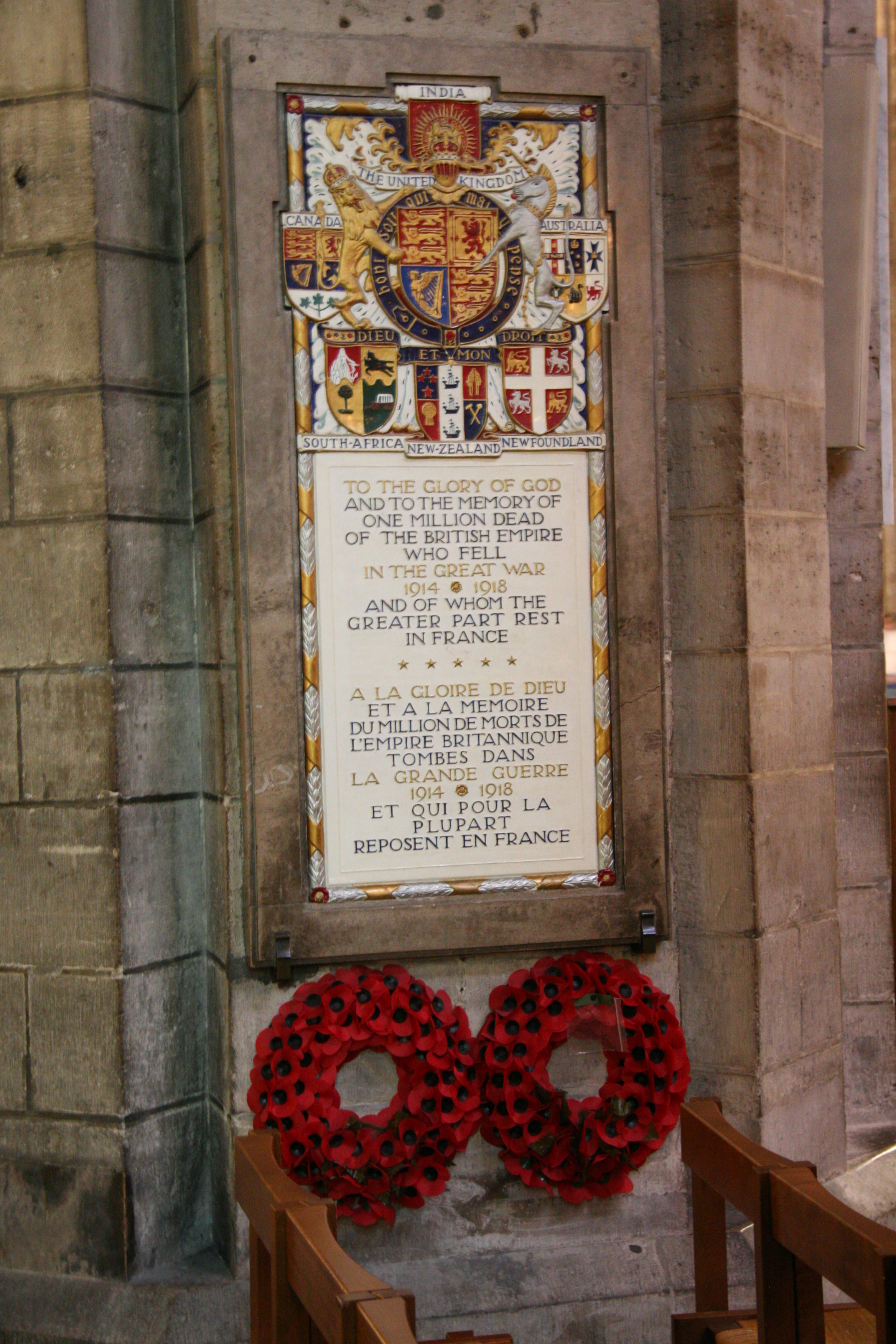 British Empire Memorial Plaque, Notre Dame Cathedral